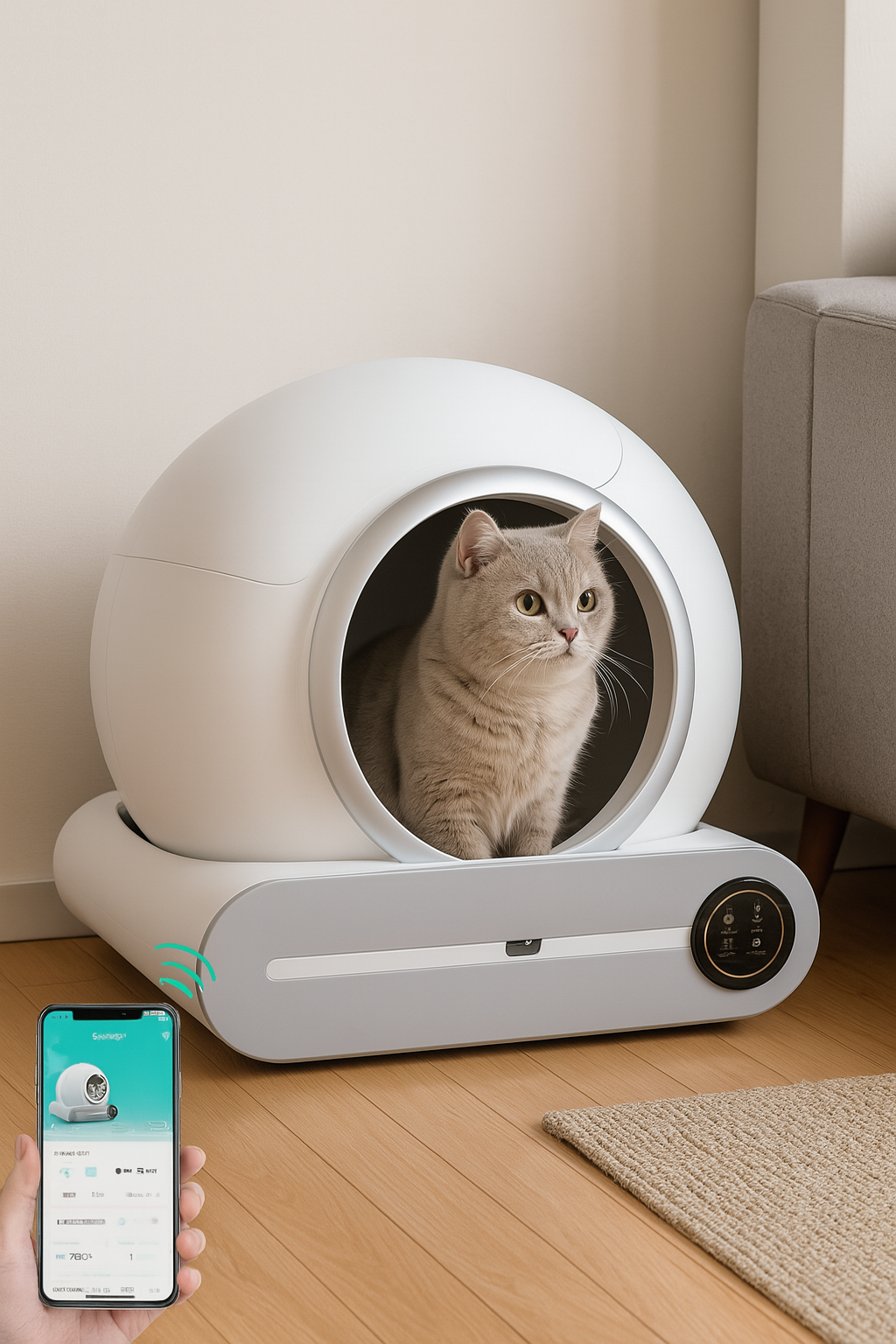 WhiskerWash | Self Cleaning LitterBox