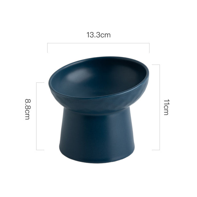 Ceramic Pet Food or Water Bowl with Stand - Elevated Pet Feeding Bowl