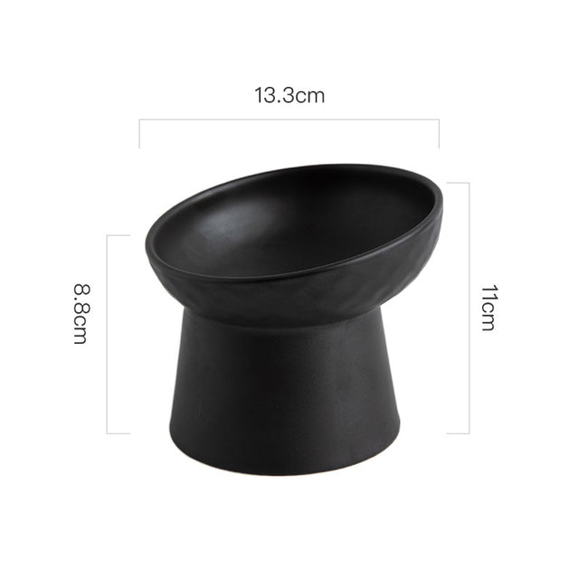 Ceramic Pet Food or Water Bowl with Stand - Elevated Pet Feeding Bowl