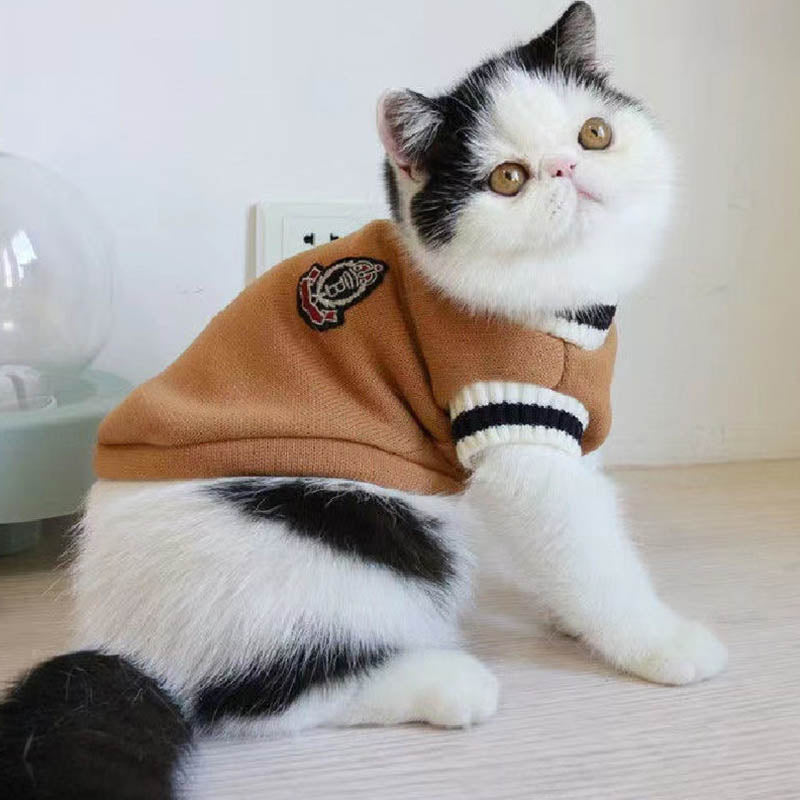 Cat Dog Sweater Pullover Winter Pet Clothes - Cozy Feline Fashion