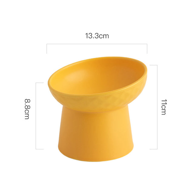 Ceramic Pet Food or Water Bowl with Stand - Elevated Pet Feeding Bowl
