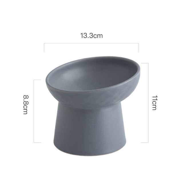 Ceramic Pet Food or Water Bowl with Stand - Elevated Pet Feeding Bowl